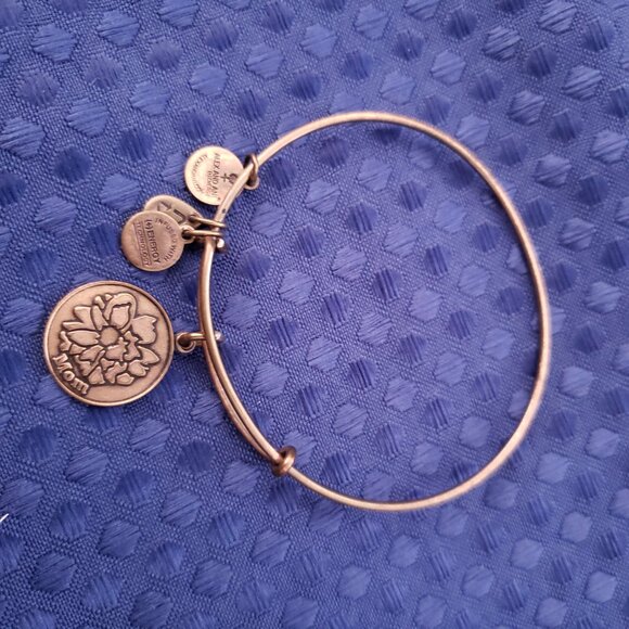 Alex and Ani Mom Mother Gold Charm Adjustable Bangle   A-305 - Picture 1 of 3